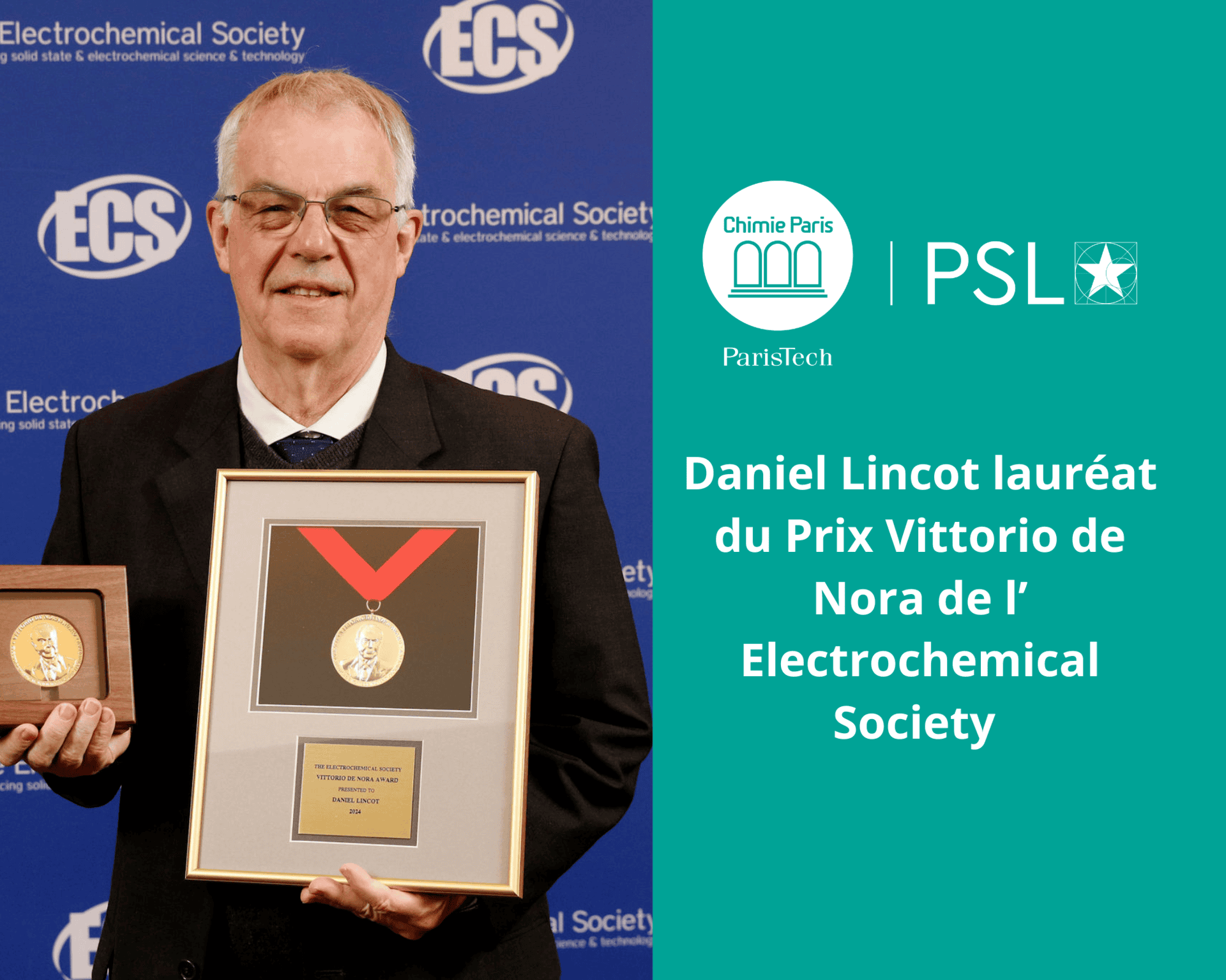 Daniel Lincot lauréat du Prix Vittorio de Nora de l’ Electrochemical Society !(1) Daniel Lincot lauréat du Prix Vittorio de Nora de l’ Electrochemical Society !(1)